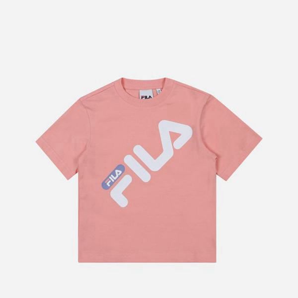 Camisetas Fila Menina Rosa - Fila Pisa Crew Neck S/S Outlet Portugal,FLZW-31874